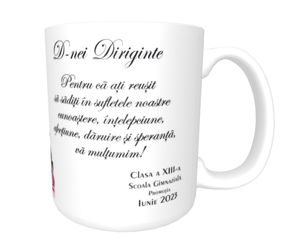 Cana personalizata pentru profesori ”Doamna Diriginta” cu mesaj si poza - imagine 6