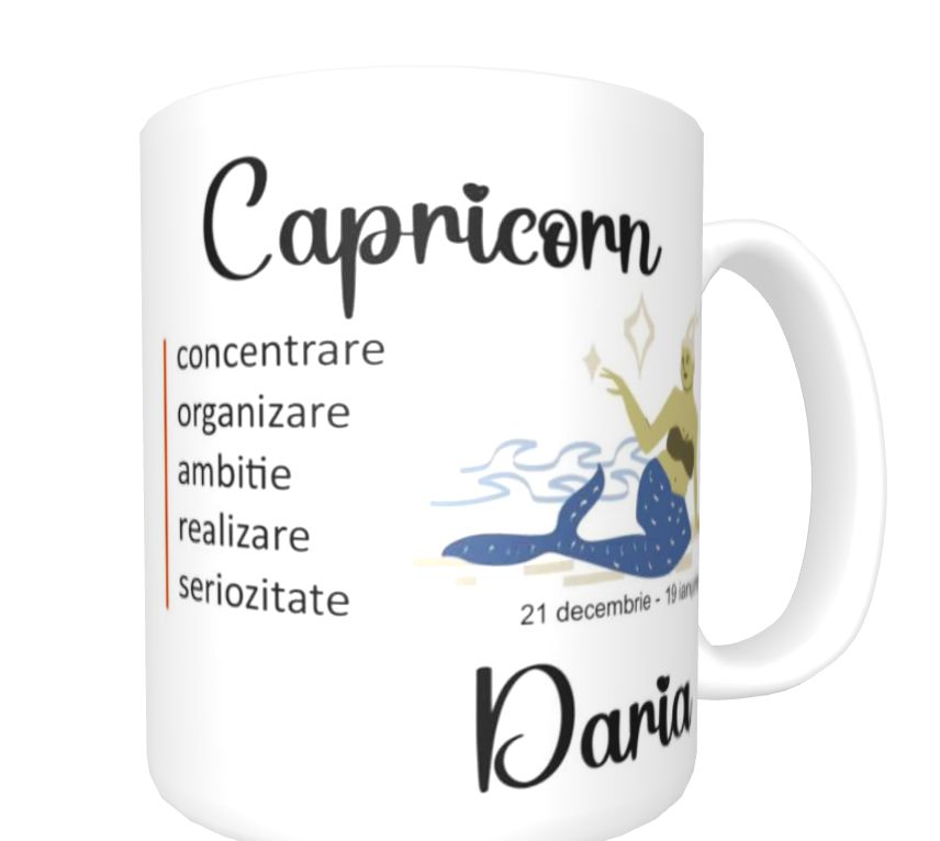 Cană zodiac ” CAPRICORN” personalizată cu nume